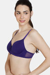 Zivame Beautiful Basics Padded Wired 3/4th Coverage T-Shirt Bra - Parachute Purple — thumbnail 3